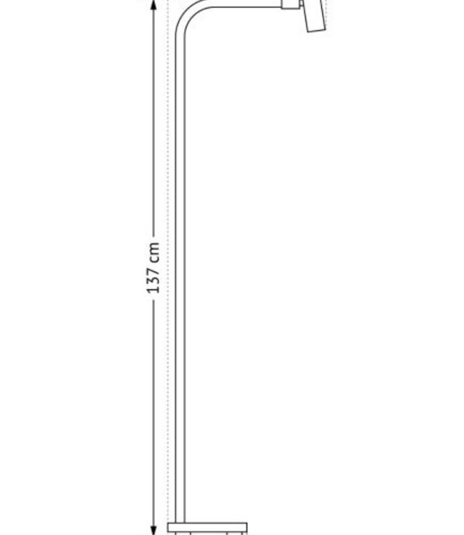 Frezoli Tubino Vloerlamp met Koperen Kap | Mat Zwart