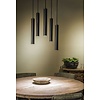 Tubino Hanglamp met 5 Buizen | Zwart/Bruine Finish
