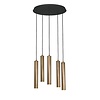 Tubino Hanglamp met 5 koperen buizen | Mat Zwart