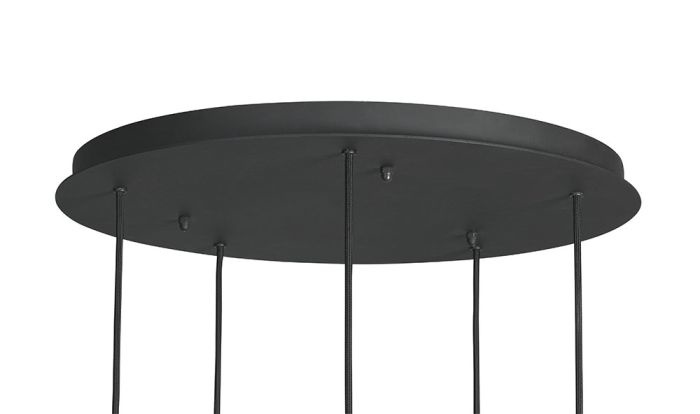Frezoli Tubino Hanglamp met 5 koperen buizen | Mat Zwart