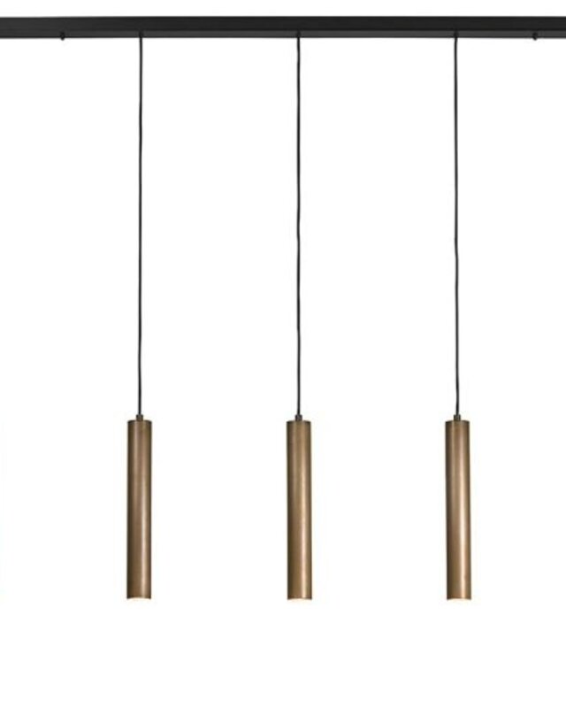 Frezoli Tubino Hanglamp met 5 koperen buizen | Mat Zwart