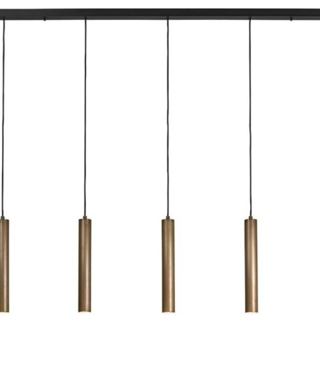 Frezoli Tubino Hanglamp met 5 koperen buizen | Mat Zwart