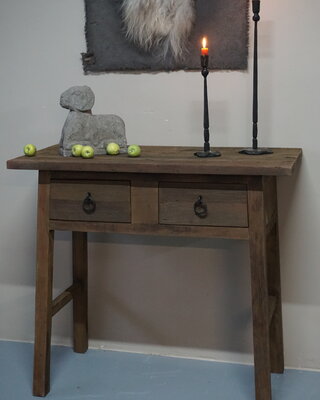 Rene Houtman Wandtafel Muurtafel Grey 2 lades H90 cm