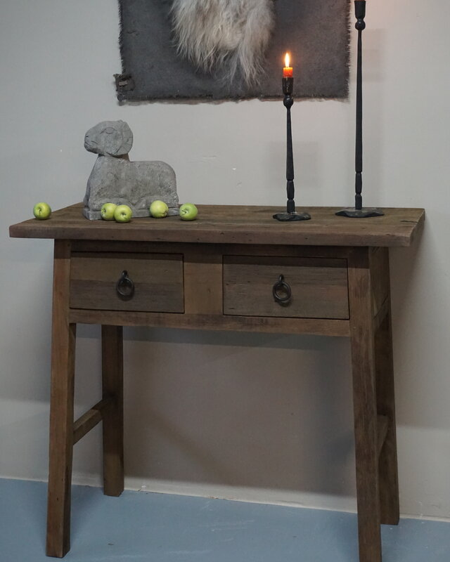 Rene Houtman Wandtafel Muurtafel Grey 2 lades H90 cm