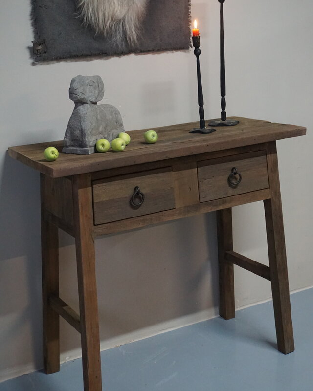 Rene Houtman Wandtafel Muurtafel Grey 2 lades H90 cm