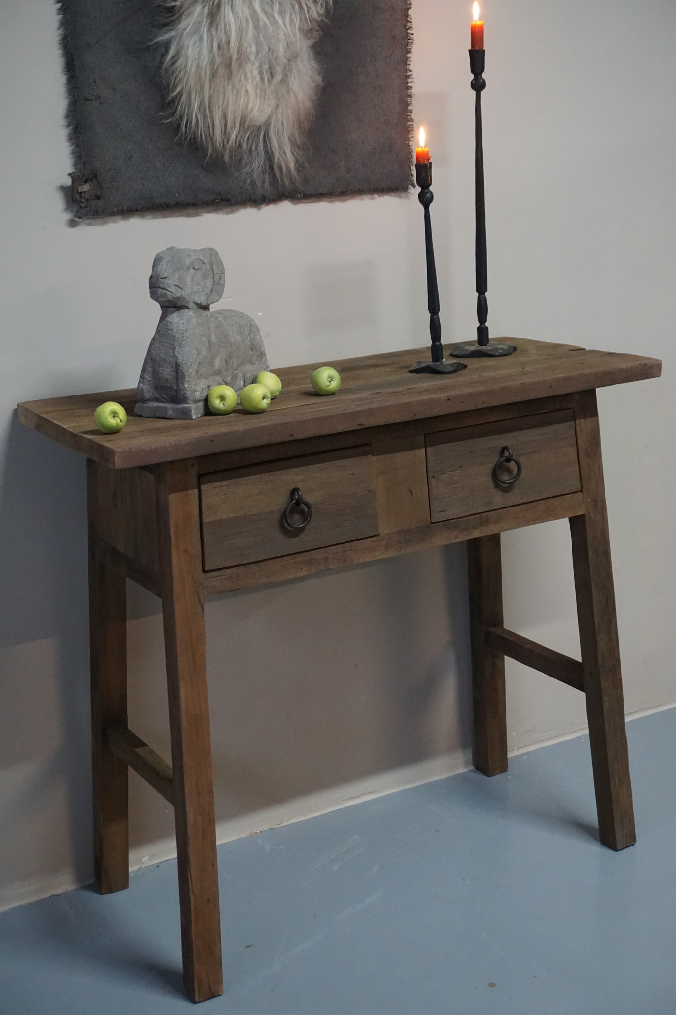 Rene Houtman Wandtafel Muurtafel Grey 2 lades H90 cm