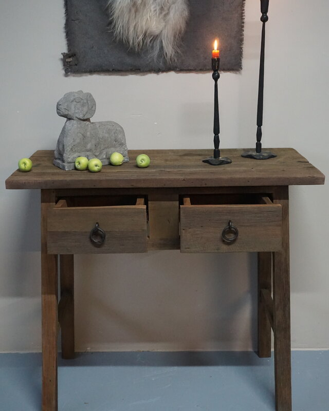 Rene Houtman Wandtafel Muurtafel Grey 2 lades H90 cm