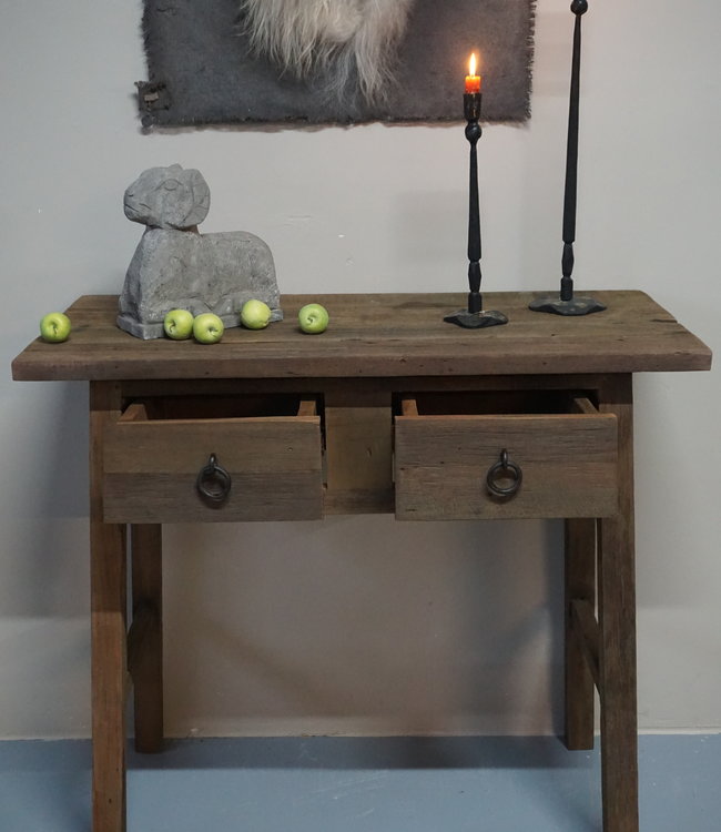 Rene Houtman Wandtafel Muurtafel Grey 2 lades H90 cm