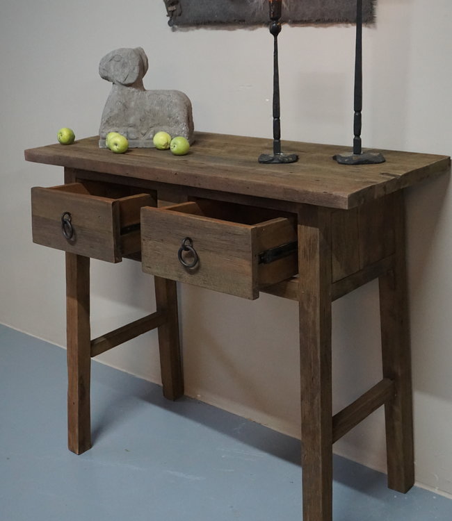 Rene Houtman Wandtafel Muurtafel Grey 2 lades H90 cm