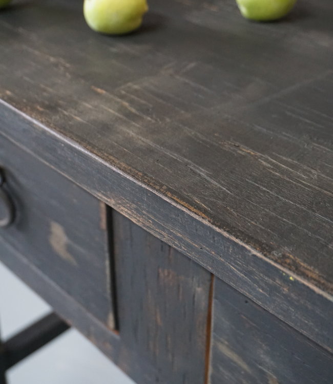 Rene Houtman Wandtafel Muurtafel Zwart 2 lades H90 cm