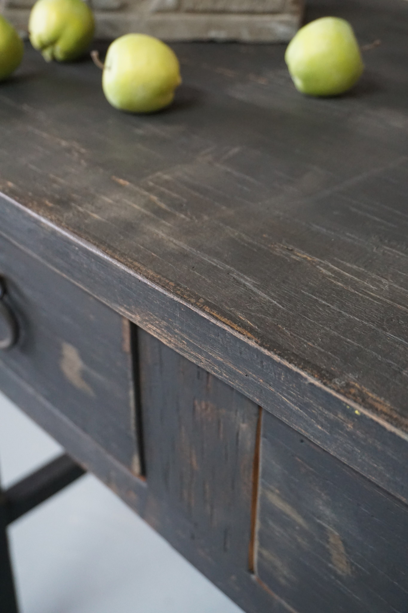 Rene Houtman Wandtafel Muurtafel Zwart 2 lades H90 cm