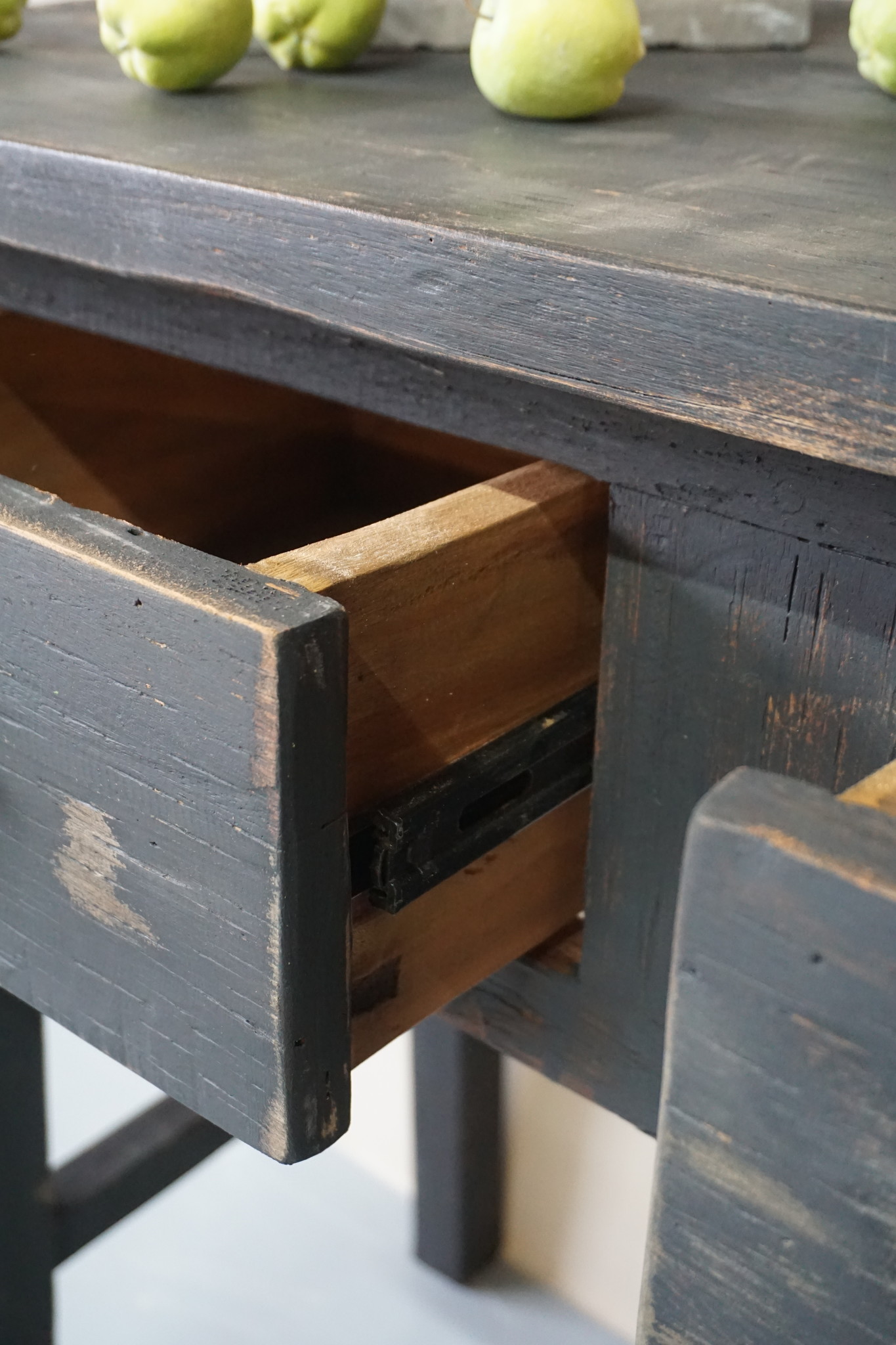 Rene Houtman Wandtafel Muurtafel Zwart 2 lades H90 cm