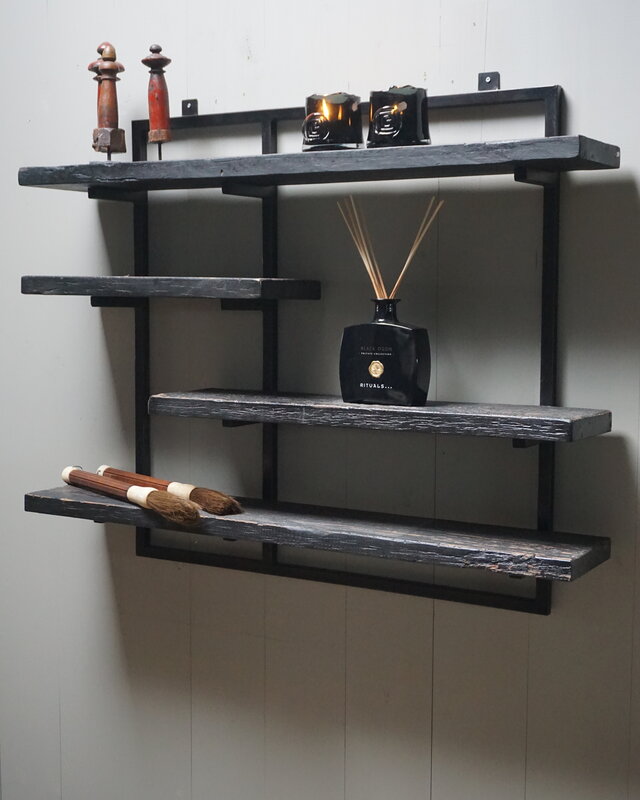 Rene Houtman Wandrek Legplanken Metaal Zwart B100xH80 cm