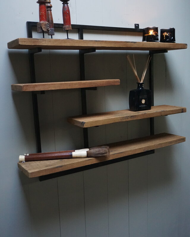 Rene Houtman Wandrek Legplanken Metaal Naturel B100xH80 cm