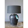 Kruiklamp China | Incl. Linnen Kap | Zwart | H54xB40 cm