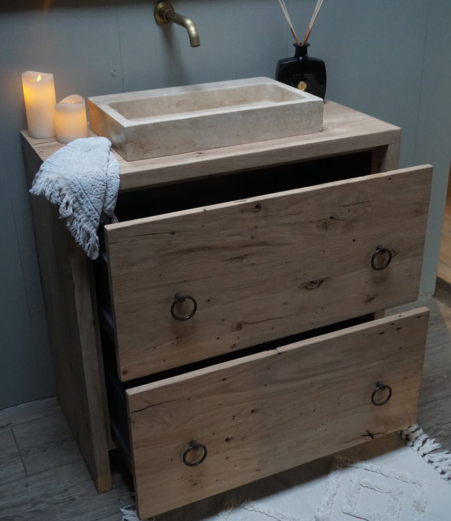 Rene Houtman Willie Badkamermeubel Oud Geschaafd Eikenhout