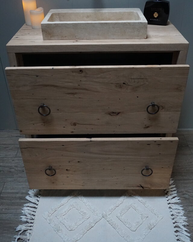 Rene Houtman Willie Badkamermeubel Oud Geschaafd Eikenhout