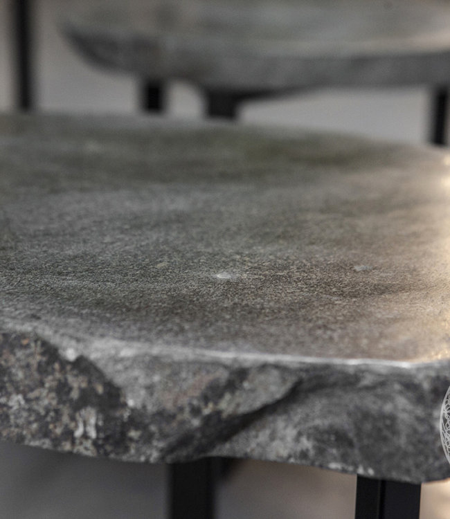 Be-Uniq Set/2 Bijzettafels | Riverstone | H46 x B45 cm