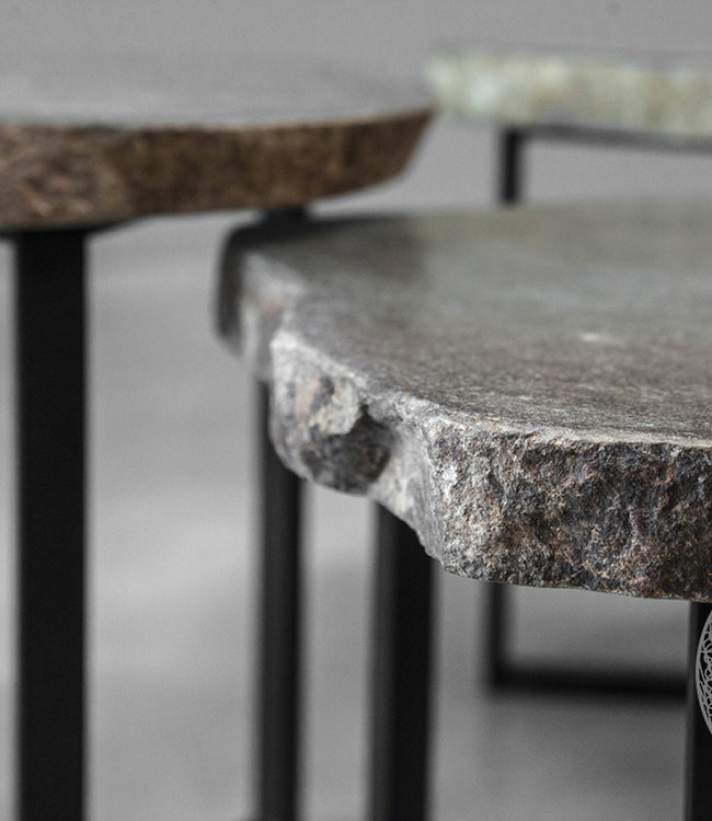 Be-Uniq Set/2 Bijzettafels | Riverstone | H46 x B45 cm