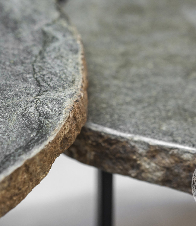 Be-Uniq Set/2 Bijzettafels | Riverstone | H46 x B45 cm