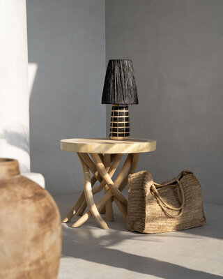 Bazar Bizar De Naxos Tafel Lamp - Black Natural | H56 cm