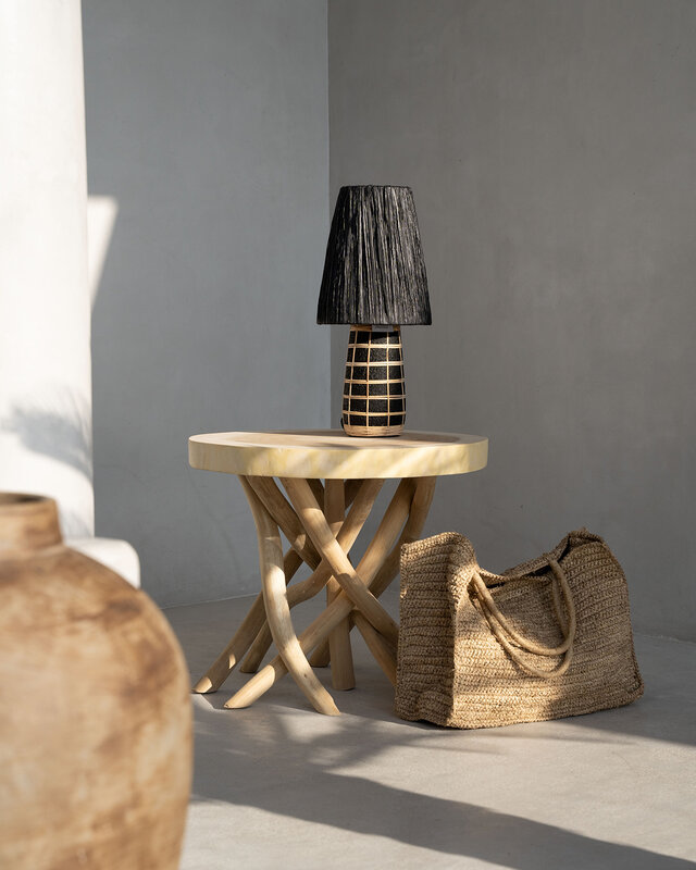 Bazar Bizar The Naxos Tafel Lamp - Black Natural | H56 cm