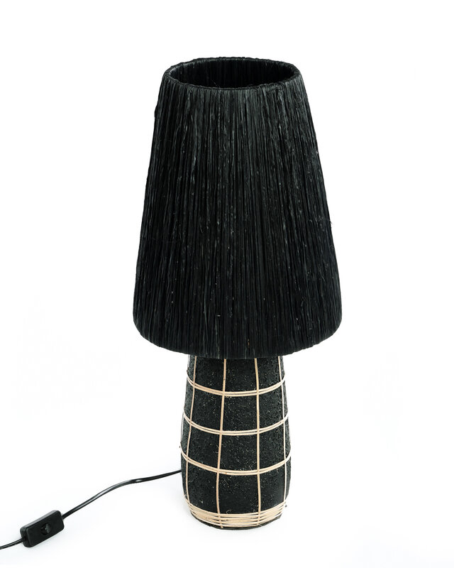 Bazar Bizar The Naxos Tafel Lamp - Black Natural | H56 cm