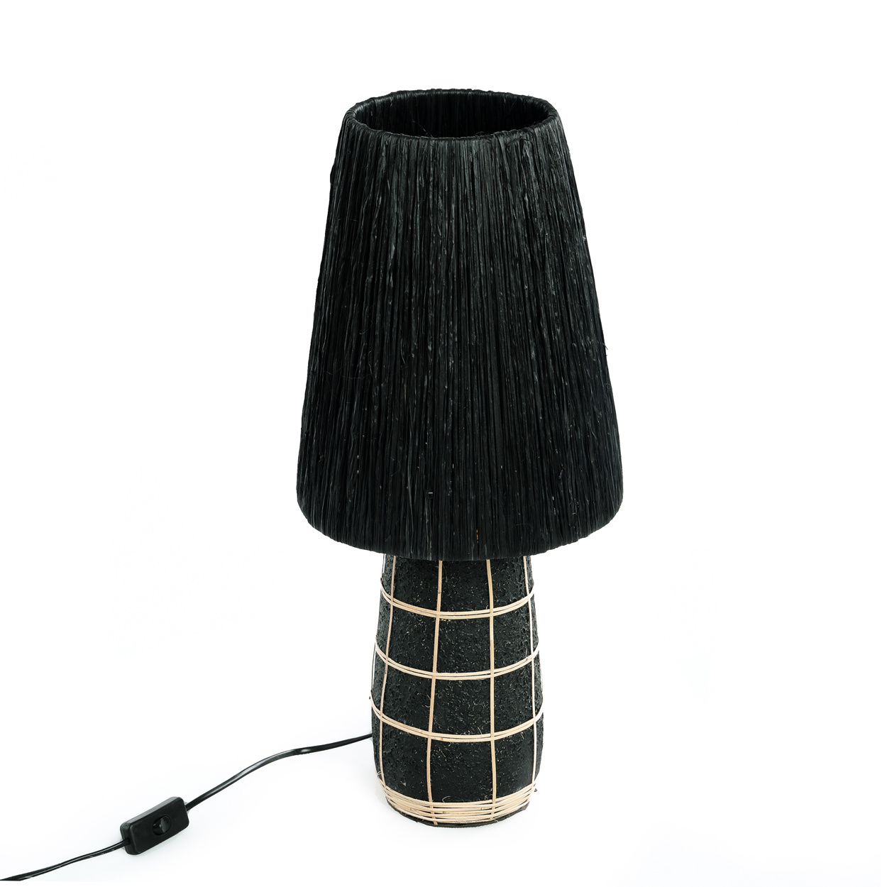 Bazar Bizar The Naxos Tafel Lamp - Black Natural | H56 cm