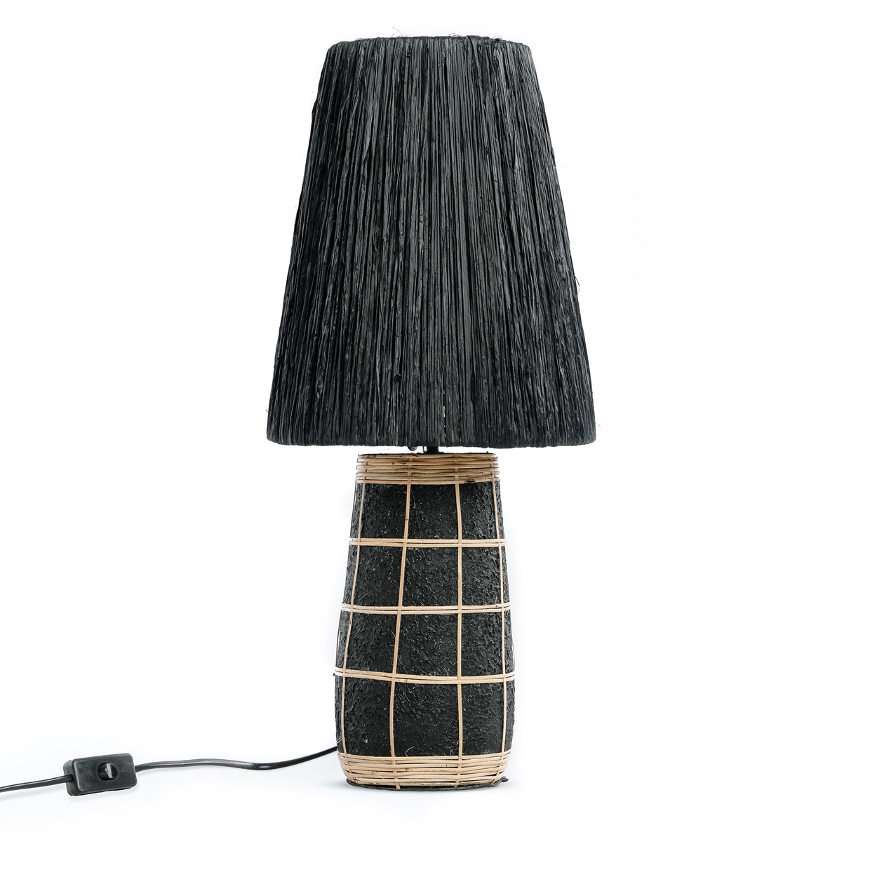 Bazar Bizar The Naxos Tafel Lamp - Black Natural | H56 cm