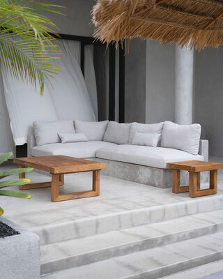 Bazar Bizar Teak Koffie Tafel - Natural | H40 x B70 x L110 cm