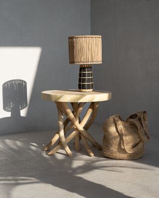 Bazar Bizar De Skiathos Tafellamp - Naturel Zwart | H51 cm