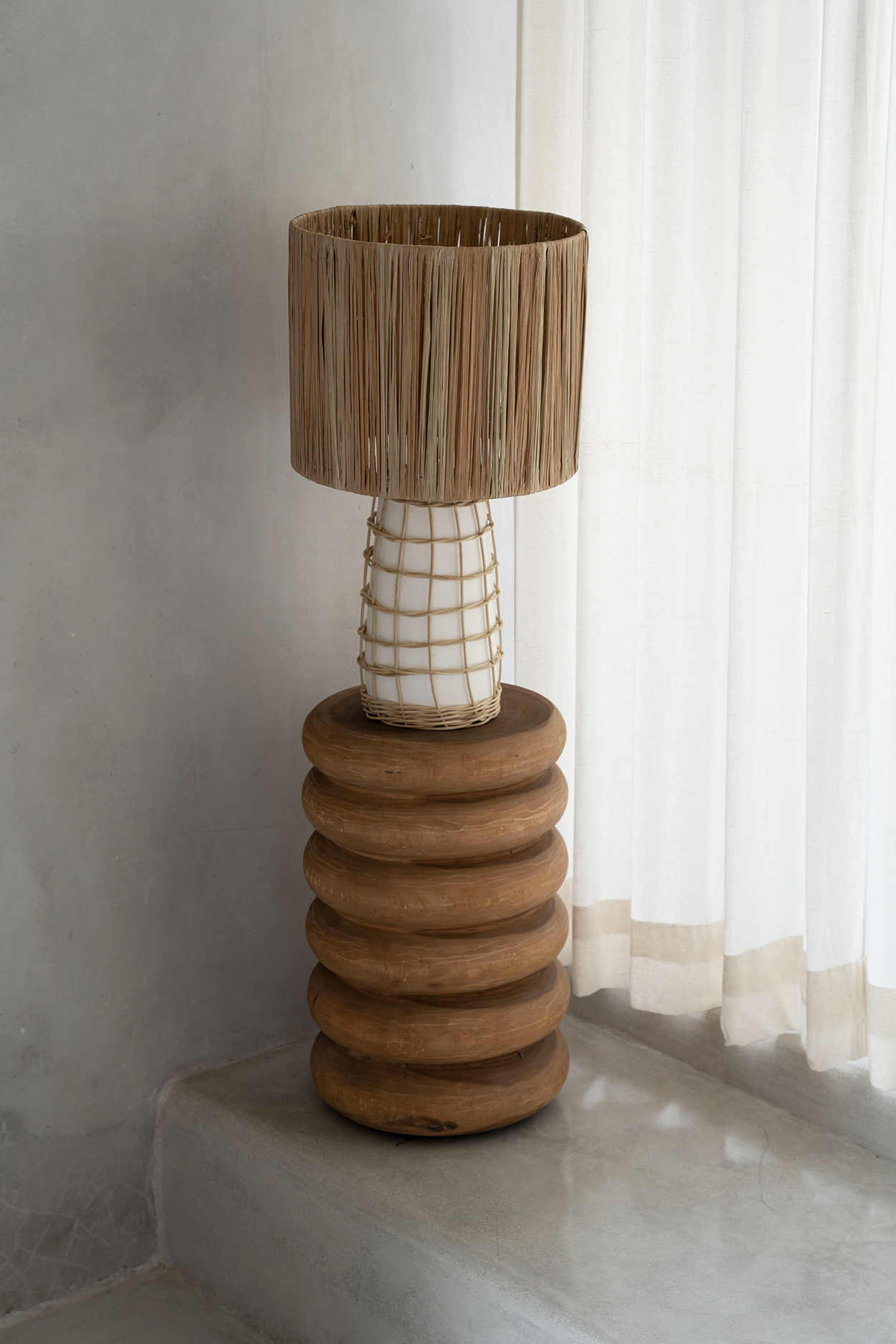 Bazar Bizar De Skiathos Tafellamp - Naturel Wit | H51 cm