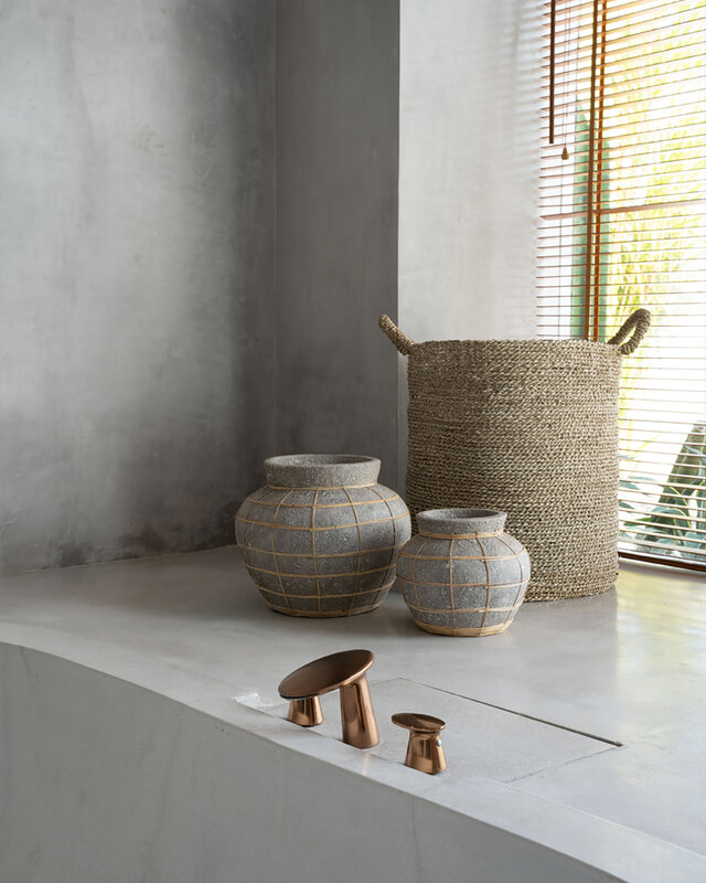 Bazar Bizar Belly Vaas - Beton Grijs Naturel - L | H27 x B33 cm