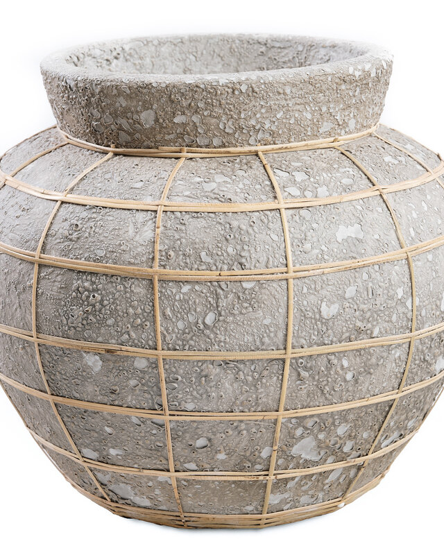 Bazar Bizar Belly Vaas - Beton Grijs Naturel - L | H27 x B33 cm