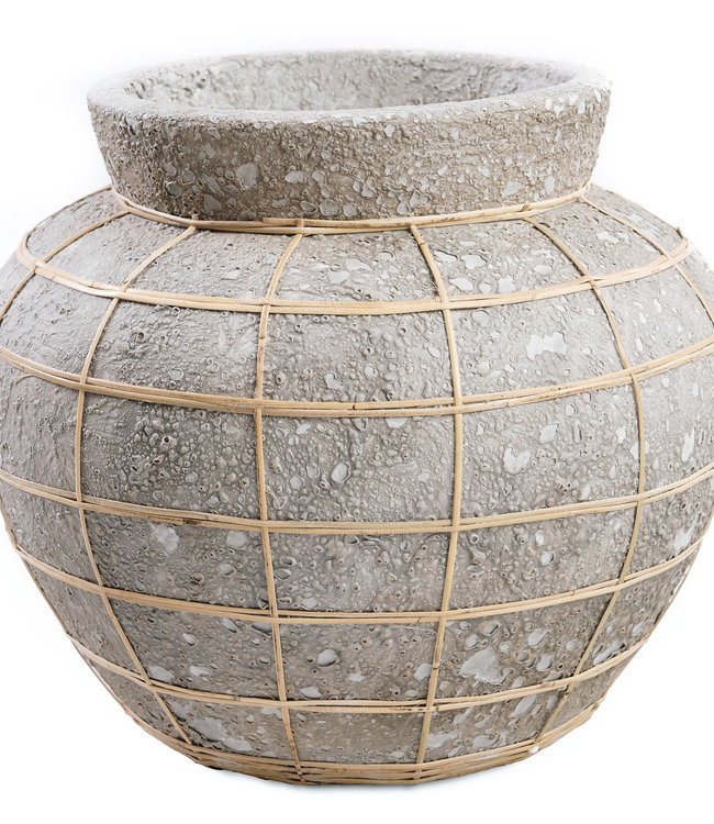 Bazar Bizar Belly Vaas - Beton Grijs Naturel - L | H27 x B33 cm