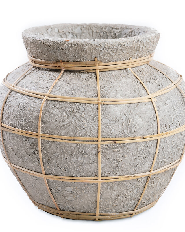 Bazar Bizar Belly Vaas - Beton Grijs Naturel - M | H23 x B29 cm