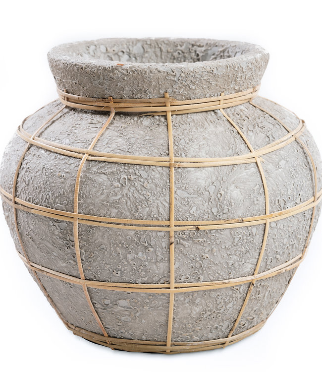 Bazar Bizar Belly Vaas - Beton Grijs Naturel - M | H23 x B29 cm