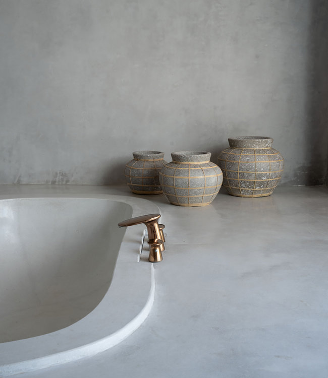 Bazar Bizar Belly Vaas - Beton Grijs Naturel - M | H23 x B29 cm