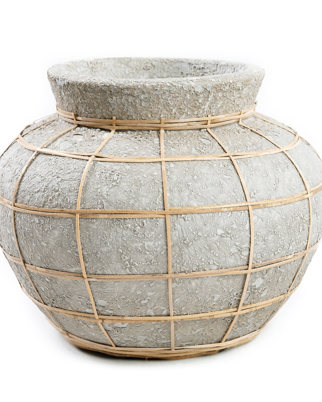 Bazar Bizar Belly Vaas - Beton Grijs Naturel - S | H19 x B25 cm
