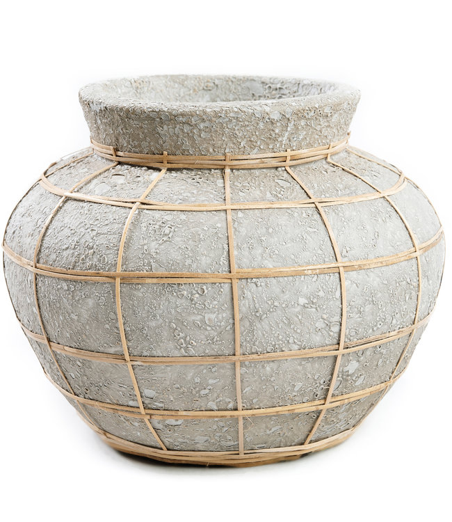 Bazar Bizar Belly Vaas - Beton Grijs Naturel - S | H19 x B25 cm