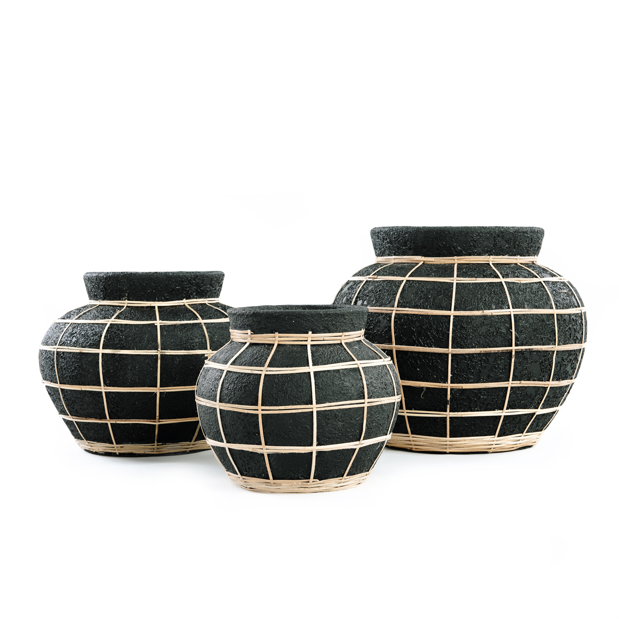 Bazar Bizar Belly Vaas - Beton Zwart Naturel - M | H23 x B29 cm