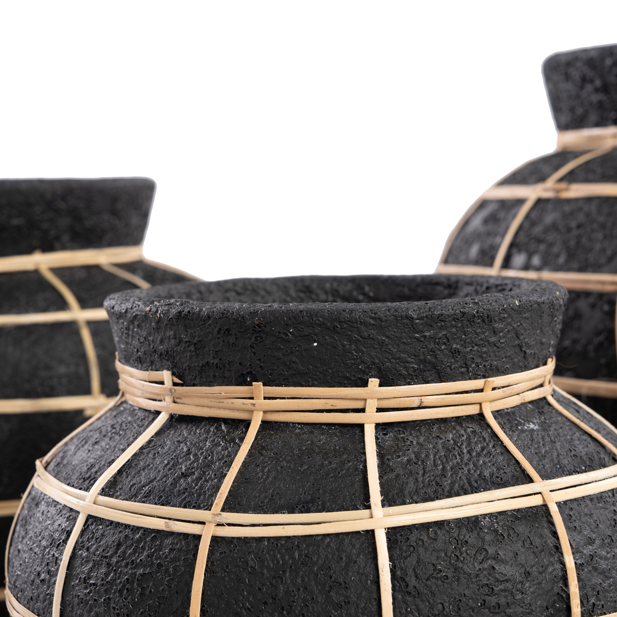Bazar Bizar Belly Vaas - Beton Zwart Naturel - M | H23 x B29 cm