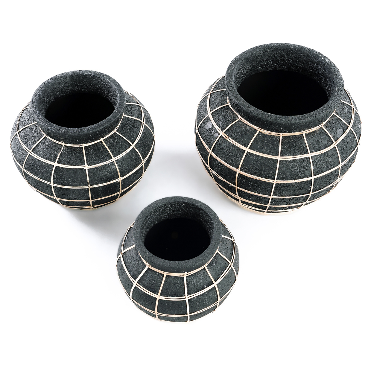 Bazar Bizar Belly Vaas - Beton Zwart Naturel - M | H23 x B29 cm