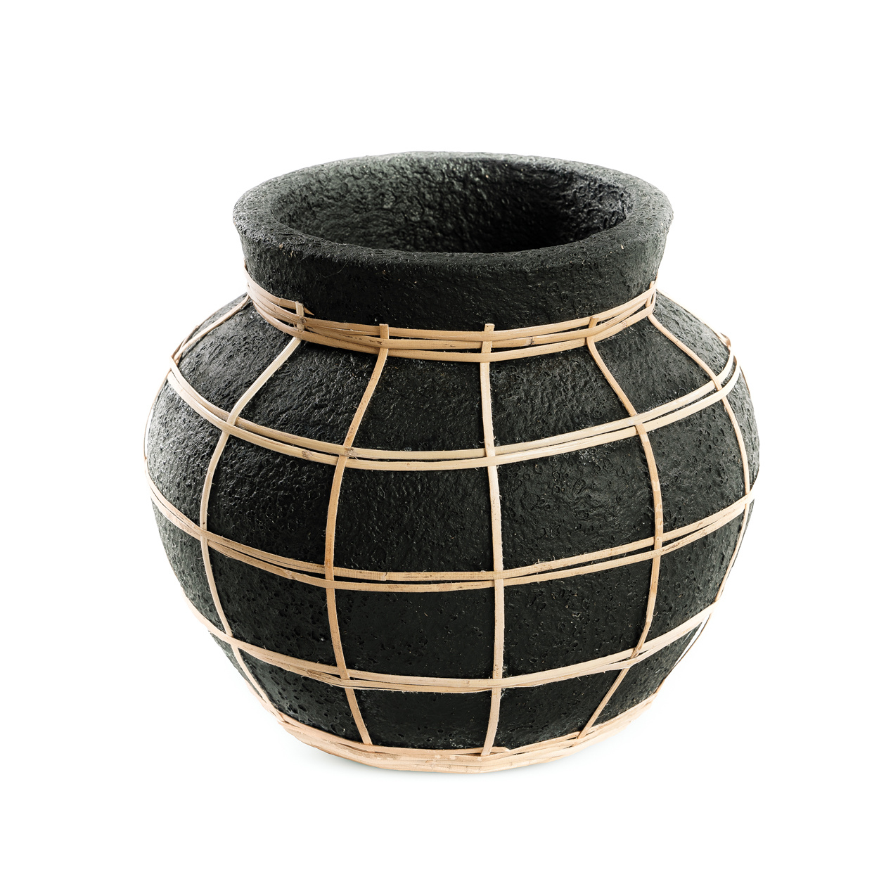 Bazar Bizar Belly Vaas - Beton Zwart Naturel - S | H19 x B25 cm