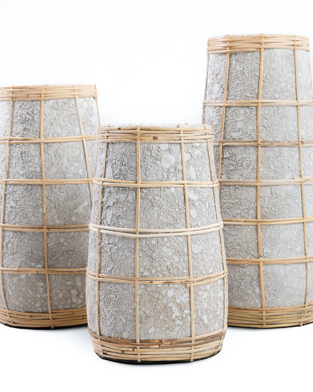 Bazar Bizar De Cutie Vaas - Betongrijs Naturel - S | H22 x B14 cm