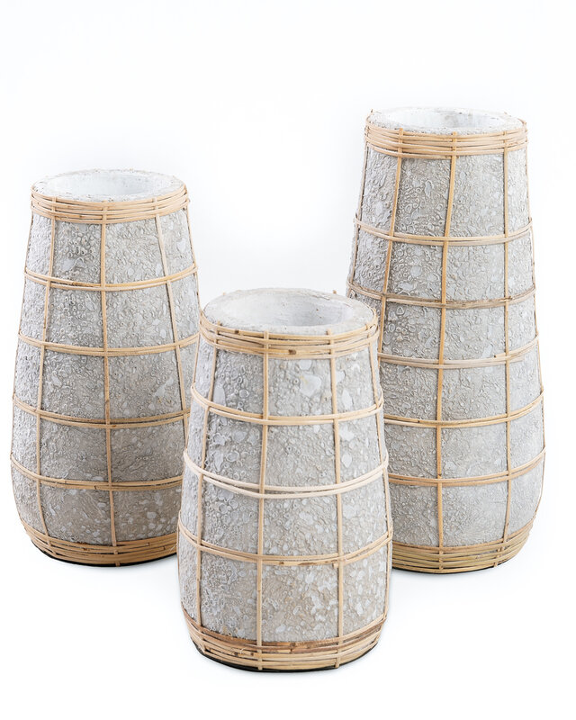 Bazar Bizar De Cutie Vaas - Betongrijs Naturel - S | H22 x B14 cm