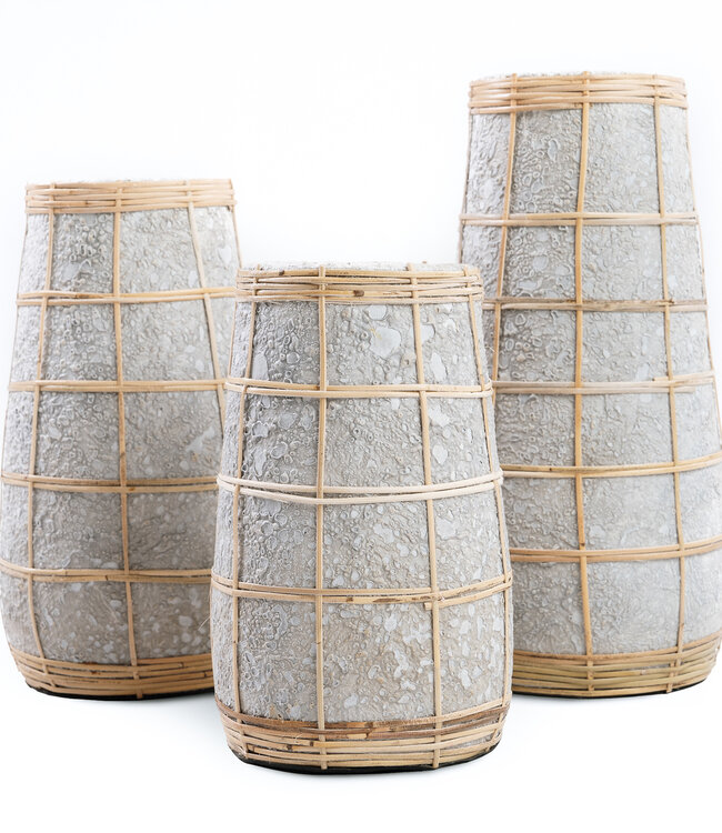 Bazar Bizar De Cutie Vaas - Betongrijs Naturel - L | H31 x B14 cm
