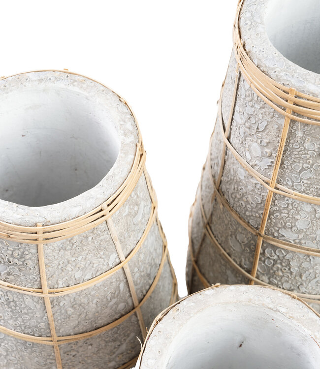 Bazar Bizar De Cutie Vaas - Betongrijs Naturel - L | H31 x B14 cm