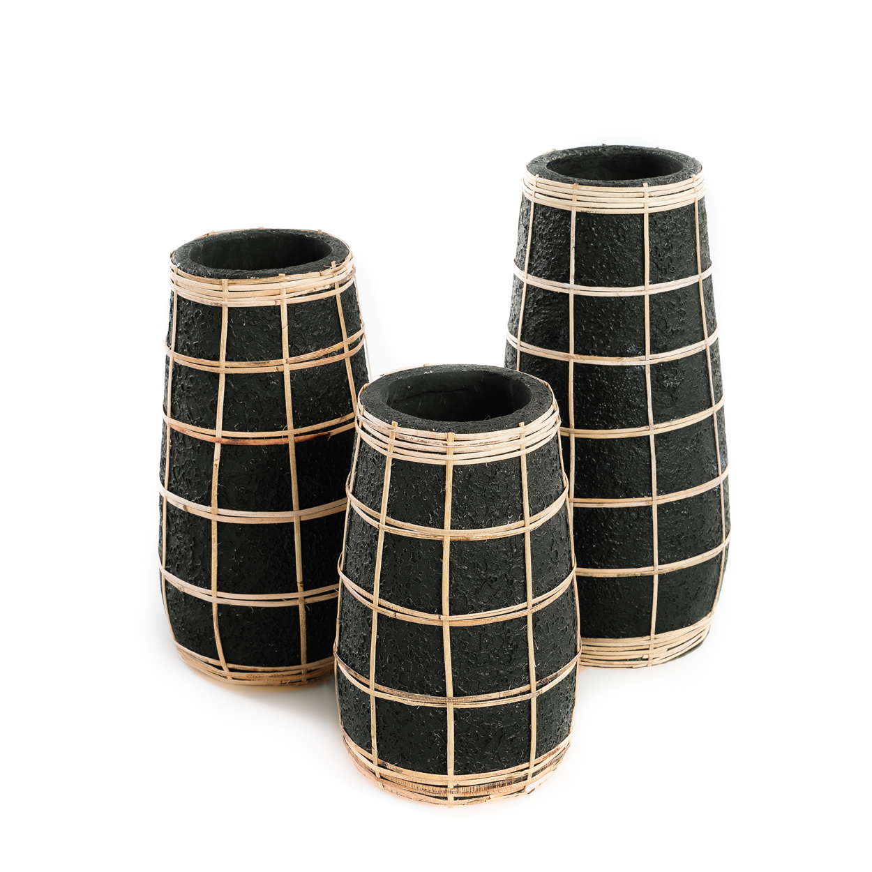 Bazar Bizar De Cutie Vaas - Zwart Naturel - S | H22 x B14 cm
