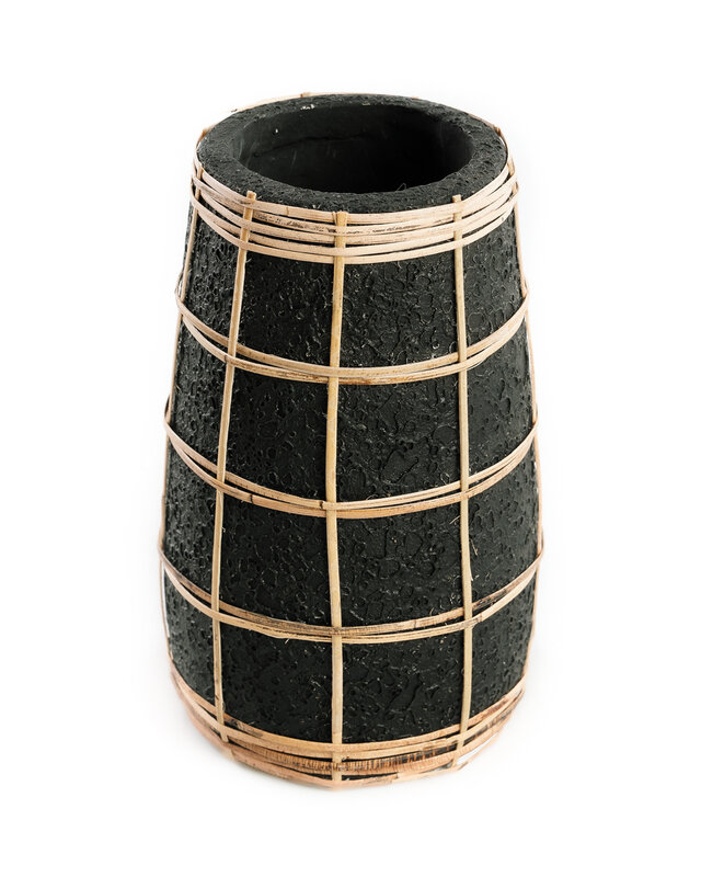 Bazar Bizar De Cutie Vaas - Zwart Naturel - S | H22 x B14 cm